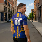 Personalized West Coast Eagles Zipper Polo Shirt Modern Geometric Sports Graphic Style