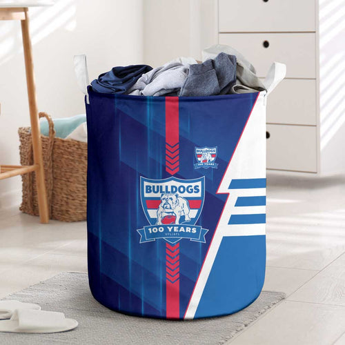 Western Bulldogs Laundry Basket Modern Geometric Sports Graphic Style