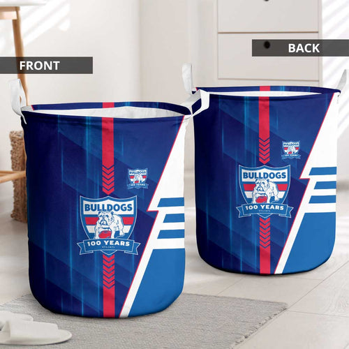 Western Bulldogs Laundry Basket Modern Geometric Sports Graphic Style