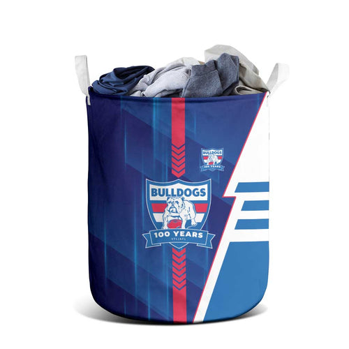 Western Bulldogs Laundry Basket Modern Geometric Sports Graphic Style