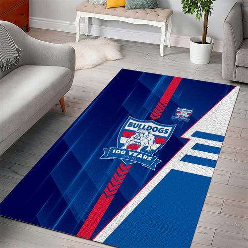 Western Bulldogs Area Rug Modern Geometric Sports Graphic Style