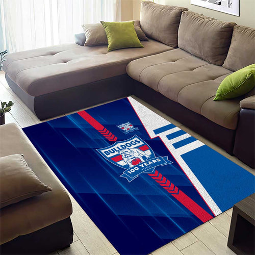 Western Bulldogs Area Rug Modern Geometric Sports Graphic Style