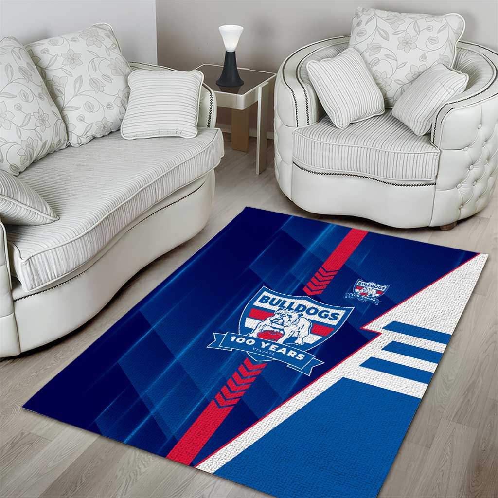Western Bulldogs Area Rug Modern Geometric Sports Graphic Style