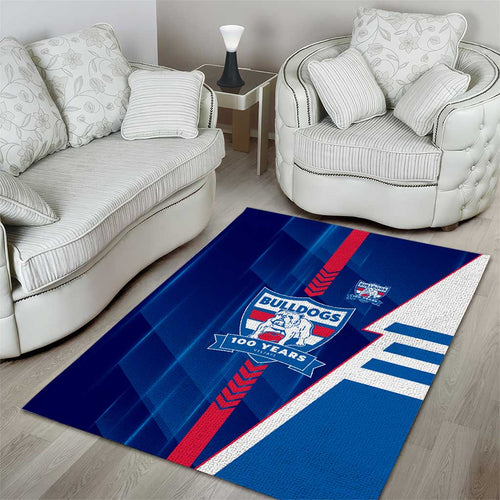 Western Bulldogs Area Rug Modern Geometric Sports Graphic Style