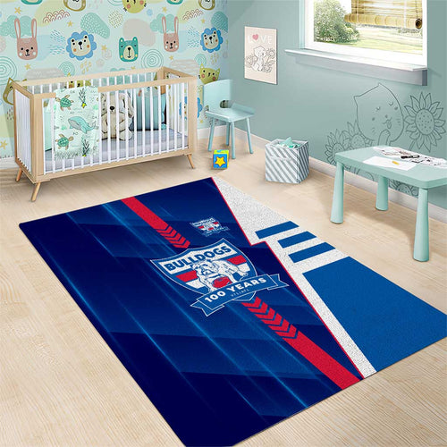 Western Bulldogs Area Rug Modern Geometric Sports Graphic Style