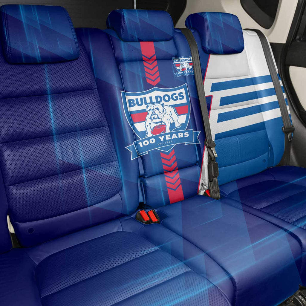 Western Bulldogs Back Car Seat Cover Modern Geometric Sports Graphic Style