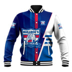 Personalized Western Bulldogs Baseball Jacket Modern Geometric Sports Graphic Style
