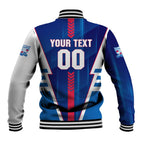 Personalized Western Bulldogs Baseball Jacket Modern Geometric Sports Graphic Style