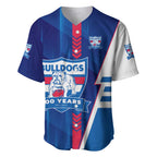 Personalized Western Bulldogs Baseball Jersey Modern Geometric Sports Graphic Style