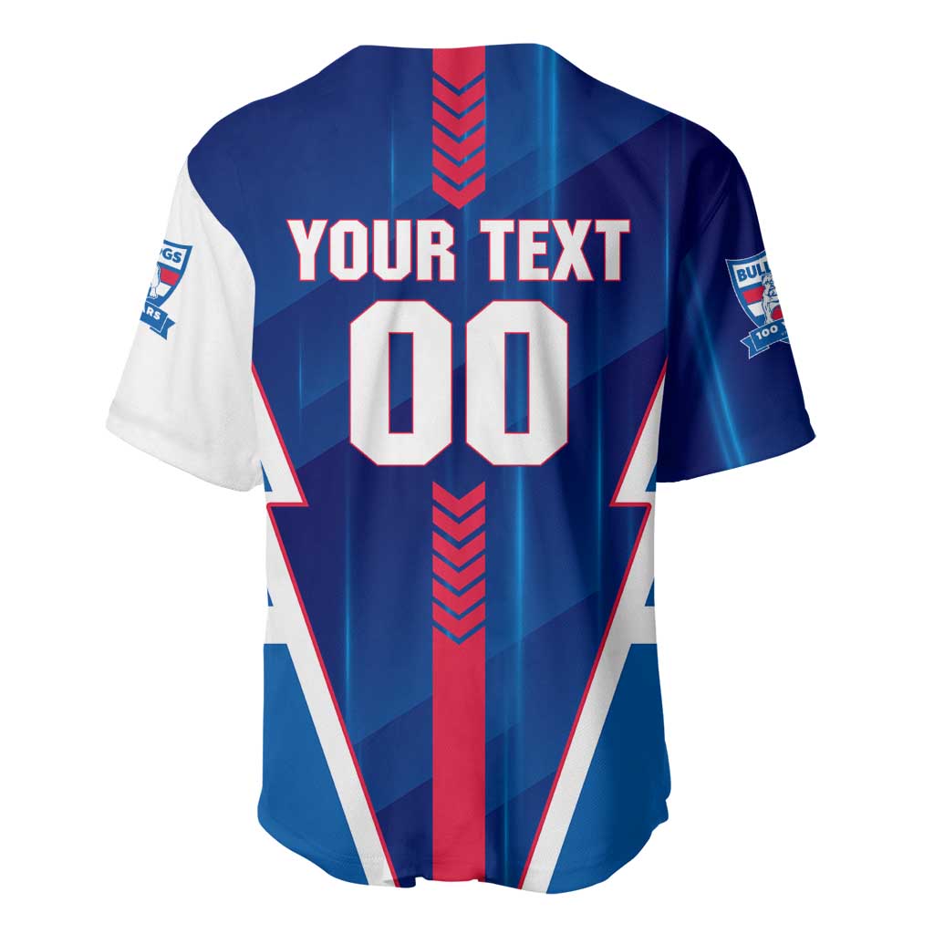 Personalized Western Bulldogs Baseball Jersey Modern Geometric Sports Graphic Style