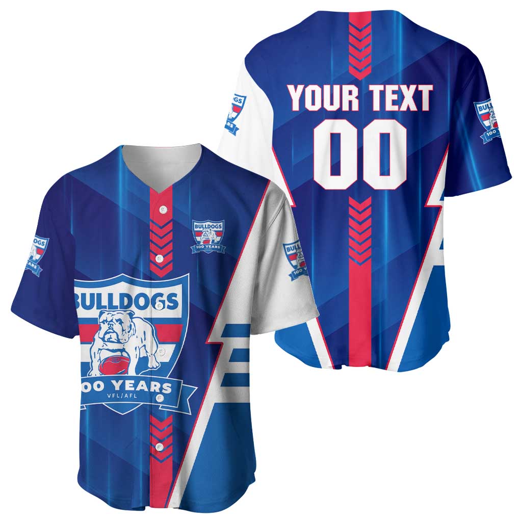 Personalized Western Bulldogs Baseball Jersey Modern Geometric Sports Graphic Style