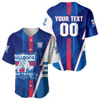 Personalized Western Bulldogs Baseball Jersey Modern Geometric Sports Graphic Style
