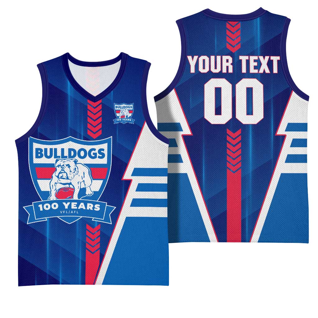 Personalized Western Bulldogs Basketball Jersey Modern Geometric Sports Graphic Style