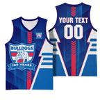 Personalized Western Bulldogs Basketball Jersey Modern Geometric Sports Graphic Style
