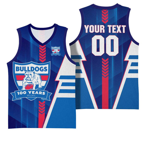 Personalized Western Bulldogs Basketball Jersey Modern Geometric Sports Graphic Style