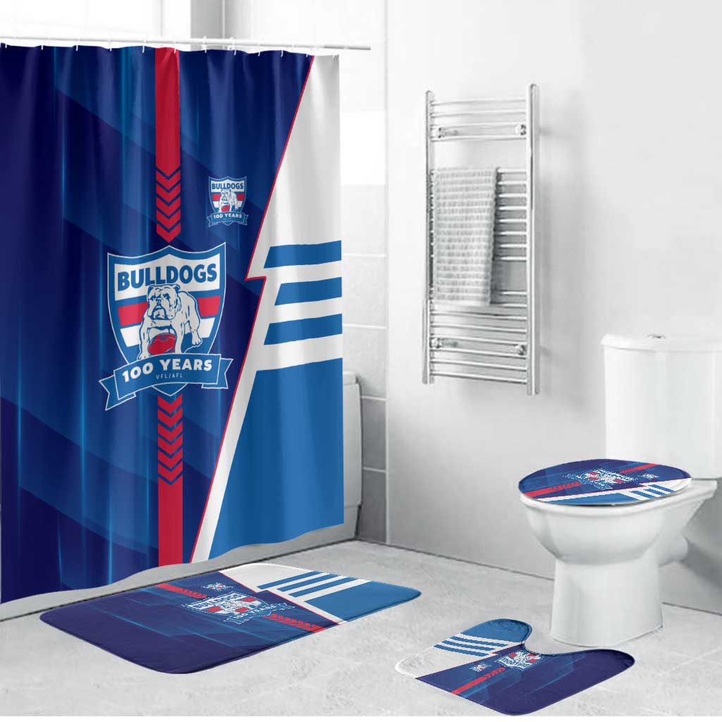 Western Bulldogs Bathroom Set Modern Geometric Sports Graphic Style