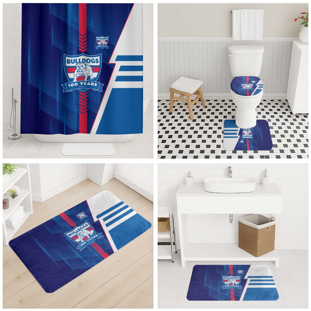 Western Bulldogs Bathroom Set Modern Geometric Sports Graphic Style