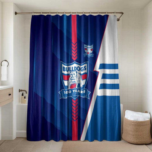 Western Bulldogs Bathroom Set Modern Geometric Sports Graphic Style
