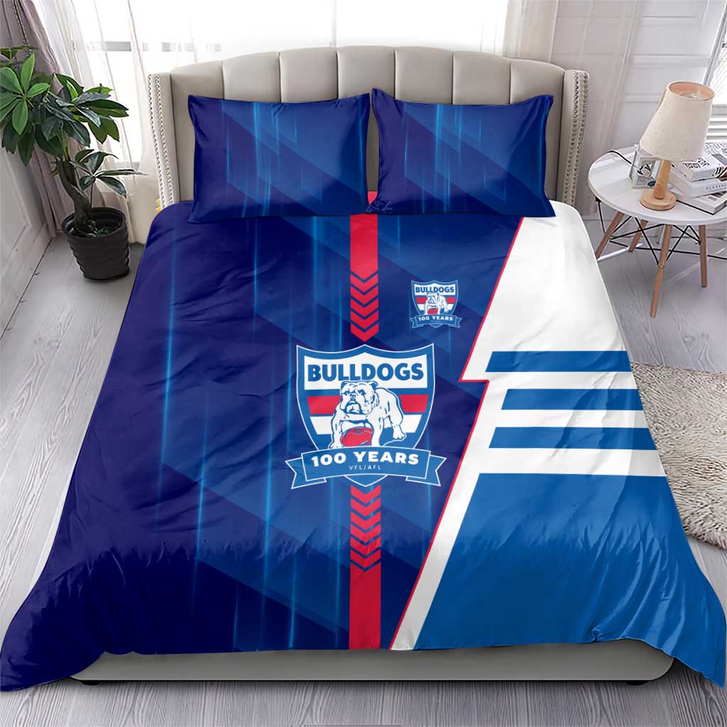 Western Bulldogs Bedding Set Modern Geometric Sports Graphic Style