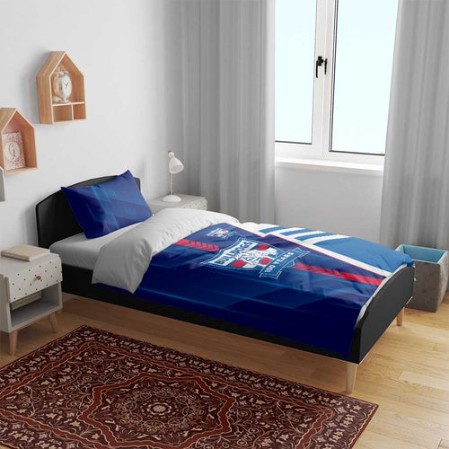 Western Bulldogs Bedding Set Modern Geometric Sports Graphic Style