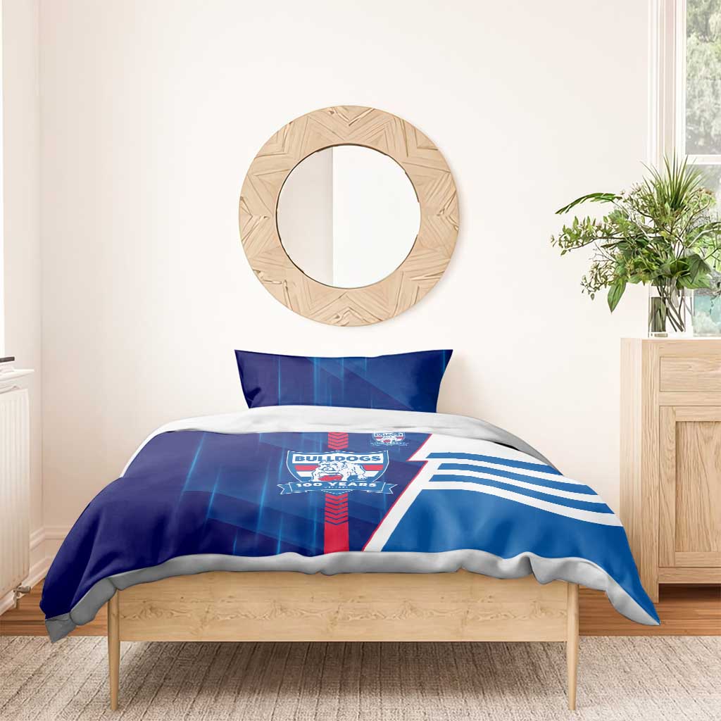 Western Bulldogs Bedding Set Modern Geometric Sports Graphic Style
