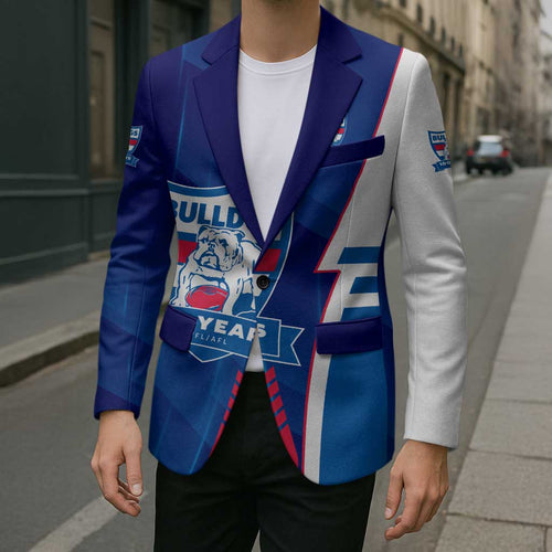 Personalized Western Bulldogs Blazer Modern Geometric Sports Graphic Style