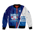 Personalized Western Bulldogs Bomber Jacket Modern Geometric Sports Graphic Style
