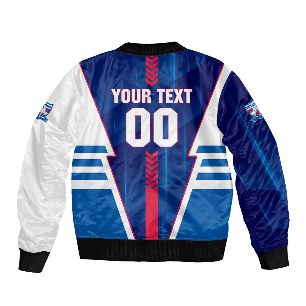 Personalized Western Bulldogs Bomber Jacket Modern Geometric Sports Graphic Style