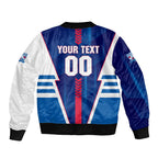 Personalized Western Bulldogs Bomber Jacket Modern Geometric Sports Graphic Style