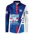 Personalized Western Bulldogs Button Sweatshirt Modern Geometric Sports Graphic Style