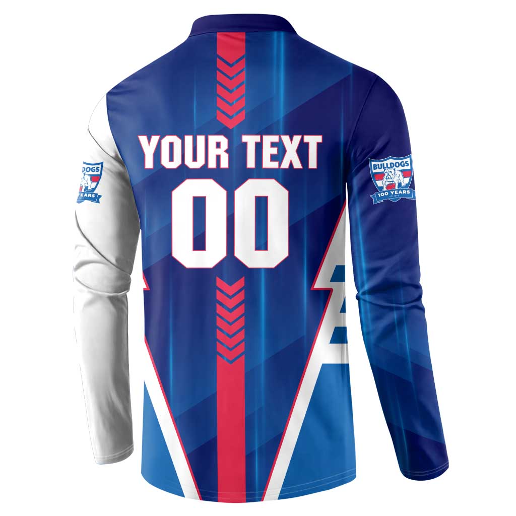 Personalized Western Bulldogs Button Sweatshirt Modern Geometric Sports Graphic Style