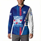 Personalized Western Bulldogs Button Sweatshirt Modern Geometric Sports Graphic Style