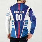Personalized Western Bulldogs Button Sweatshirt Modern Geometric Sports Graphic Style