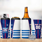 Personalized Western Bulldogs 4 in 1 Can Cooler Tumbler Modern Geometric Sports Graphic Style