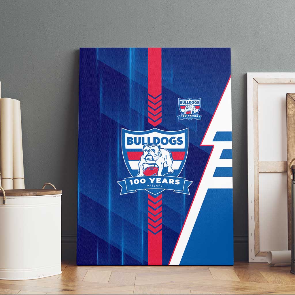 Western Bulldogs Canvas Wall Art Modern Geometric Sports Graphic Style