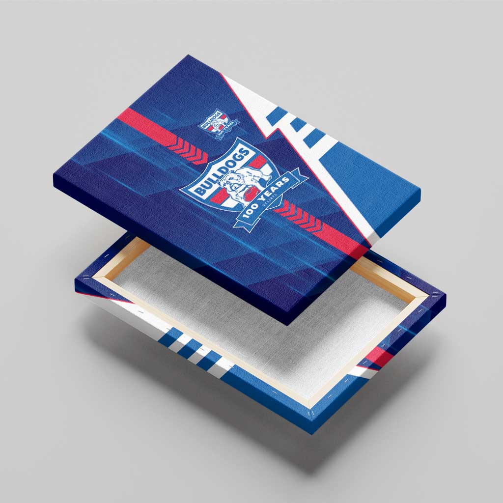 Western Bulldogs Canvas Wall Art Modern Geometric Sports Graphic Style