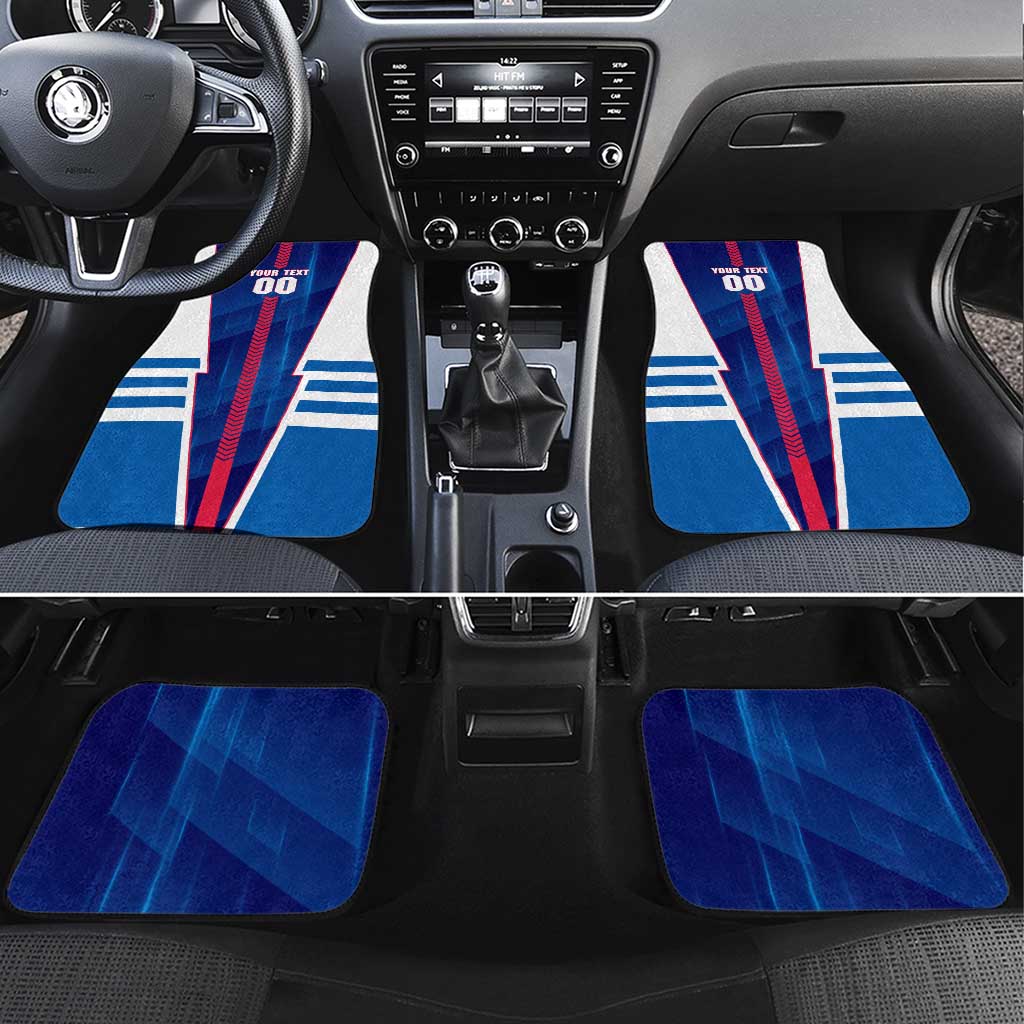 Personalized Western Bulldogs Car Mats Modern Geometric Sports Graphic Style