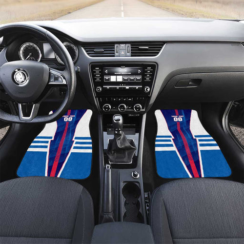 Personalized Western Bulldogs Car Mats Modern Geometric Sports Graphic Style