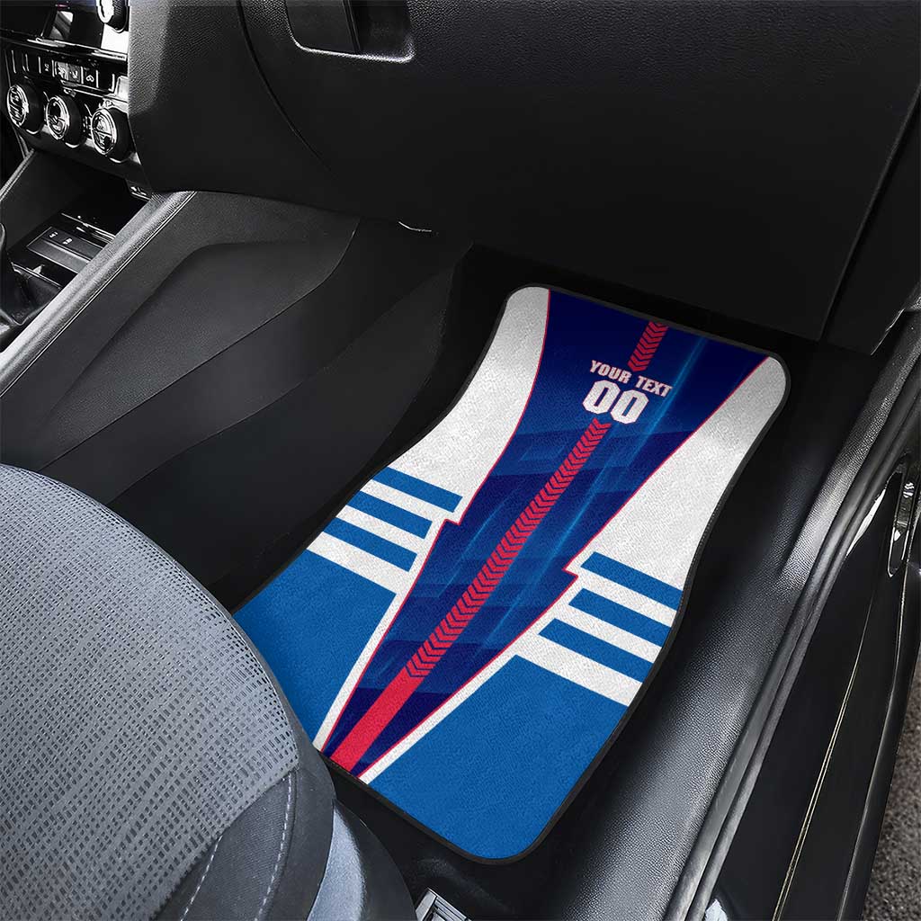Personalized Western Bulldogs Car Mats Modern Geometric Sports Graphic Style