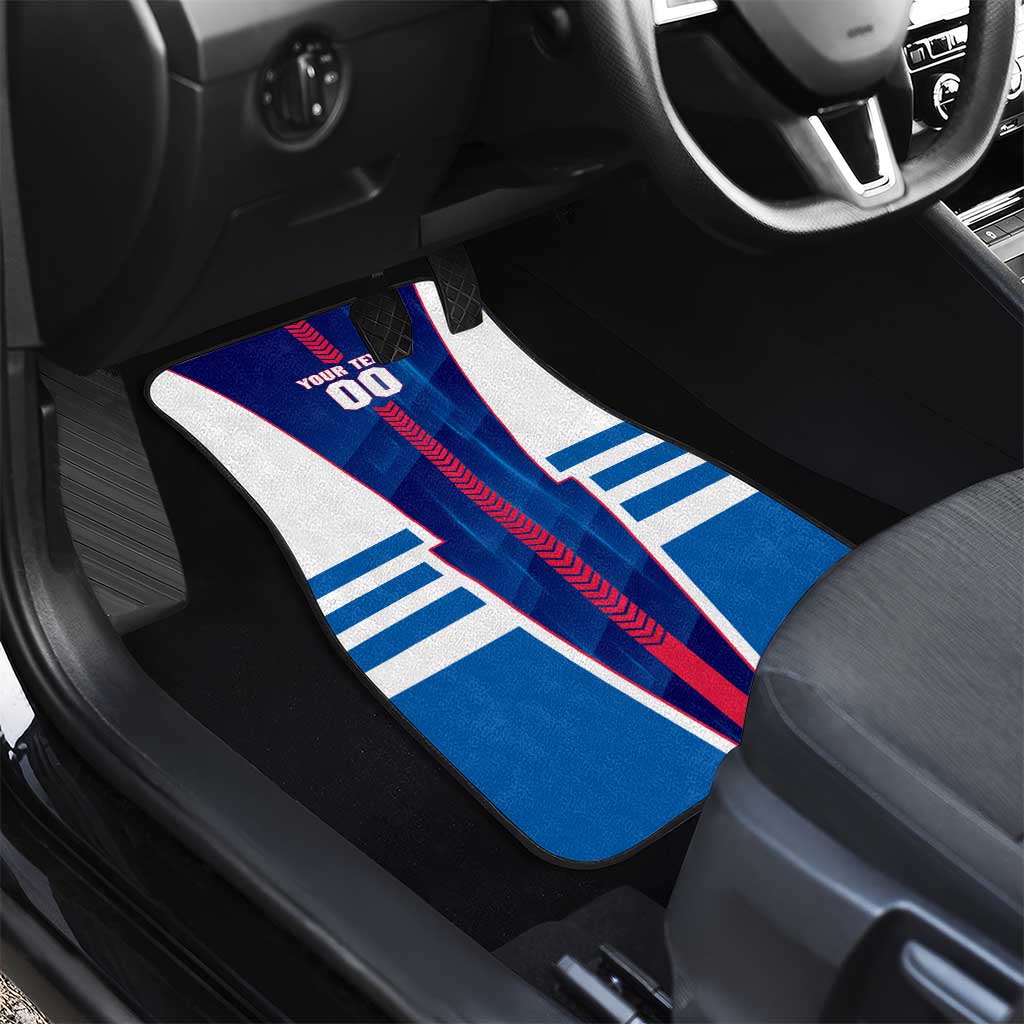 Personalized Western Bulldogs Car Mats Modern Geometric Sports Graphic Style