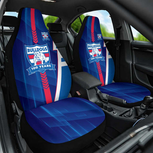 Western Bulldogs Car Seat Cover Modern Geometric Sports Graphic Style