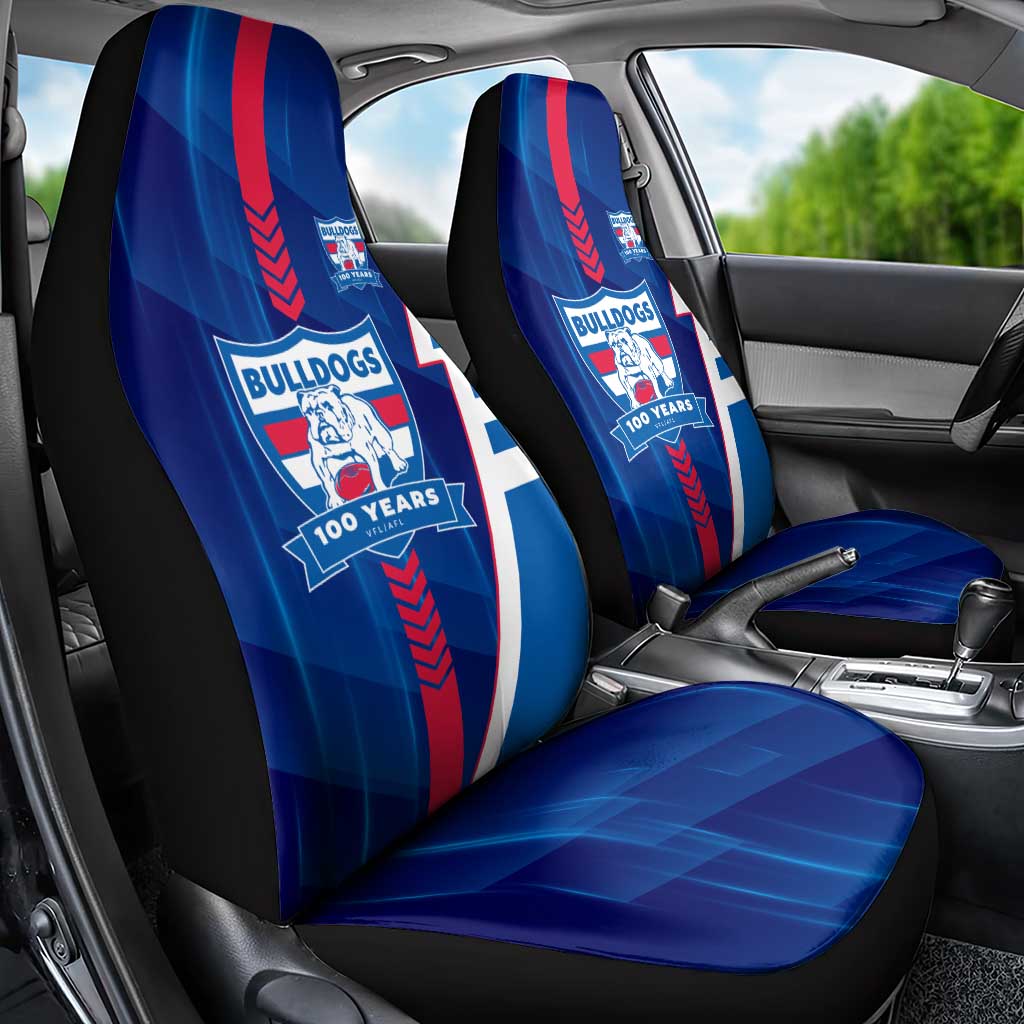 Western Bulldogs Car Seat Cover Modern Geometric Sports Graphic Style