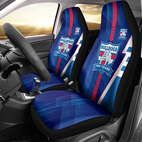 Western Bulldogs Car Seat Cover Modern Geometric Sports Graphic Style