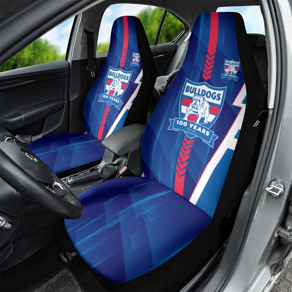 Western Bulldogs Car Seat Cover Modern Geometric Sports Graphic Style