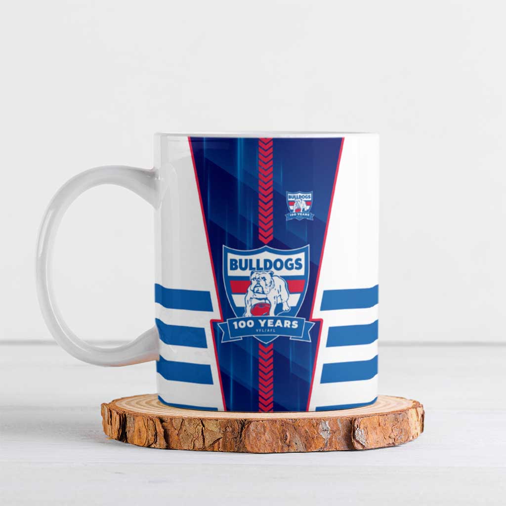 Personalized Western Bulldogs Ceramic Mug Modern Geometric Sports Graphic Style