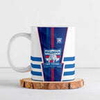 Personalized Western Bulldogs Ceramic Mug Modern Geometric Sports Graphic Style