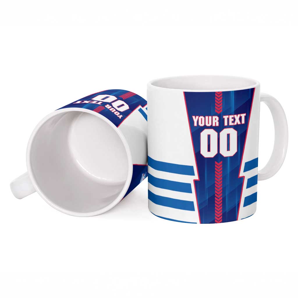 Personalized Western Bulldogs Ceramic Mug Modern Geometric Sports Graphic Style