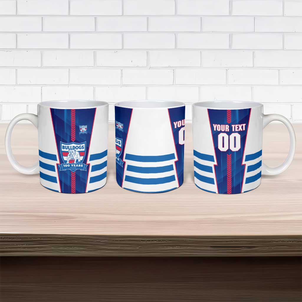 Personalized Western Bulldogs Ceramic Mug Modern Geometric Sports Graphic Style