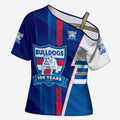 Personalized Western Bulldogs Cross Shoulder Shirt Modern Geometric Sports Graphic Style