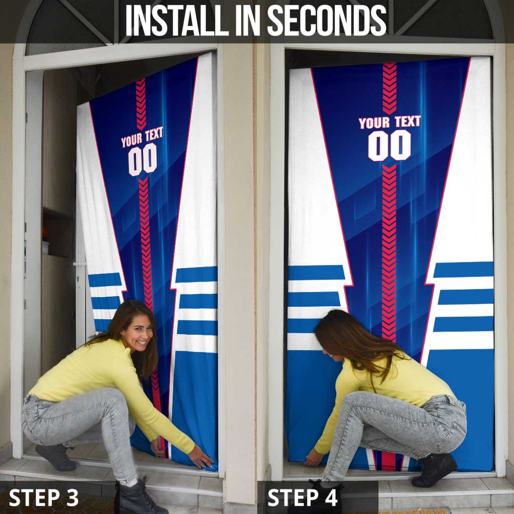 Personalized Western Bulldogs Door Cover Modern Geometric Sports Graphic Style
